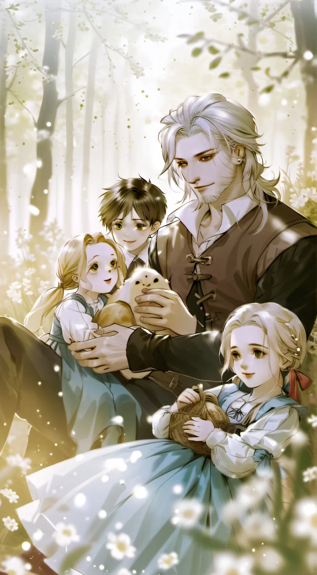 ai character: brothers and dad  background