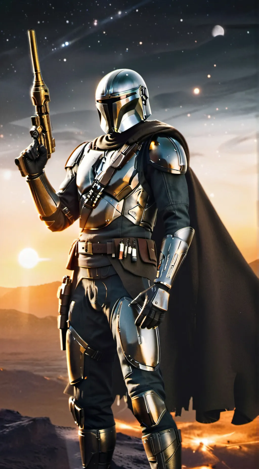 ai character: Mandolorian" background