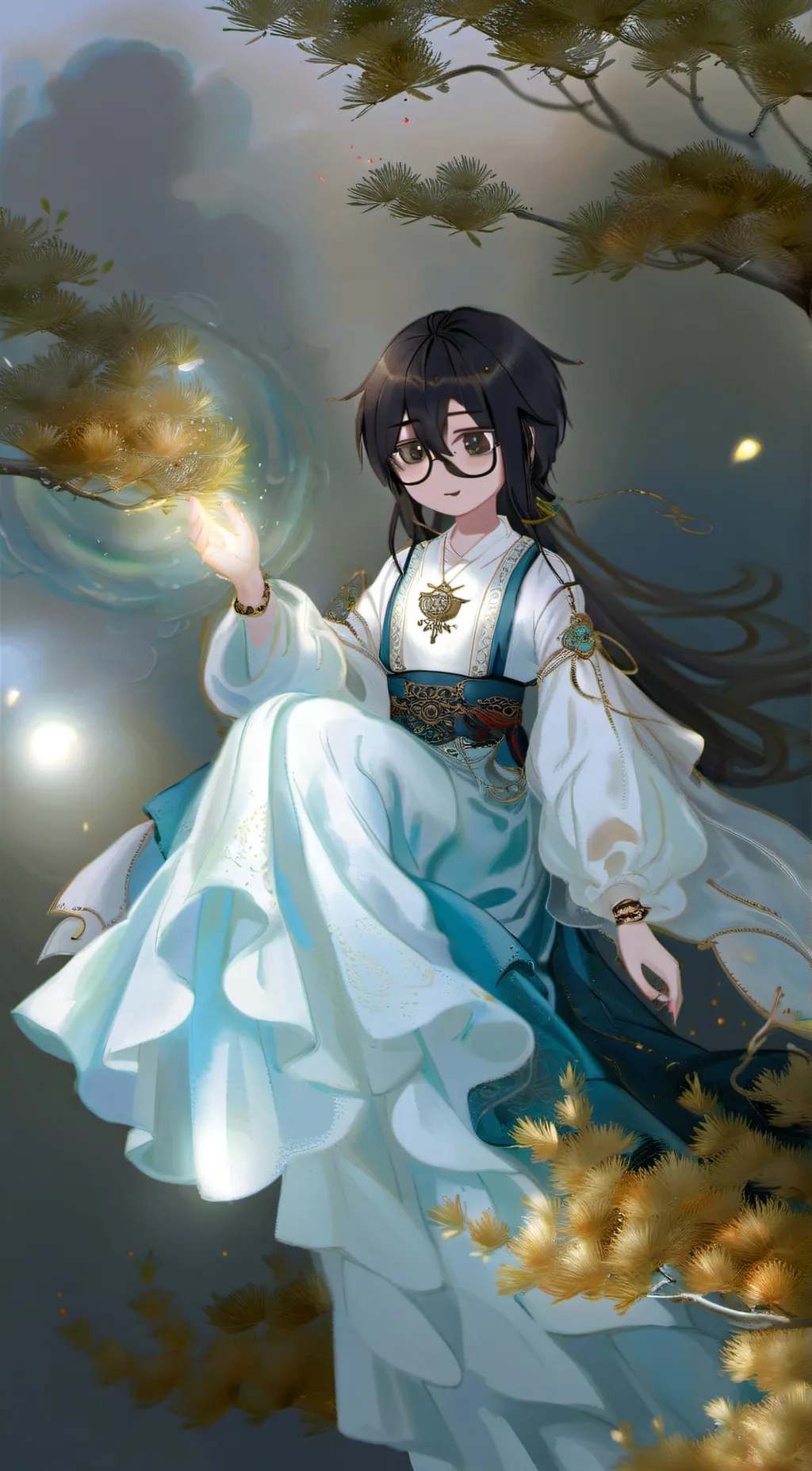 ai character: Fire background