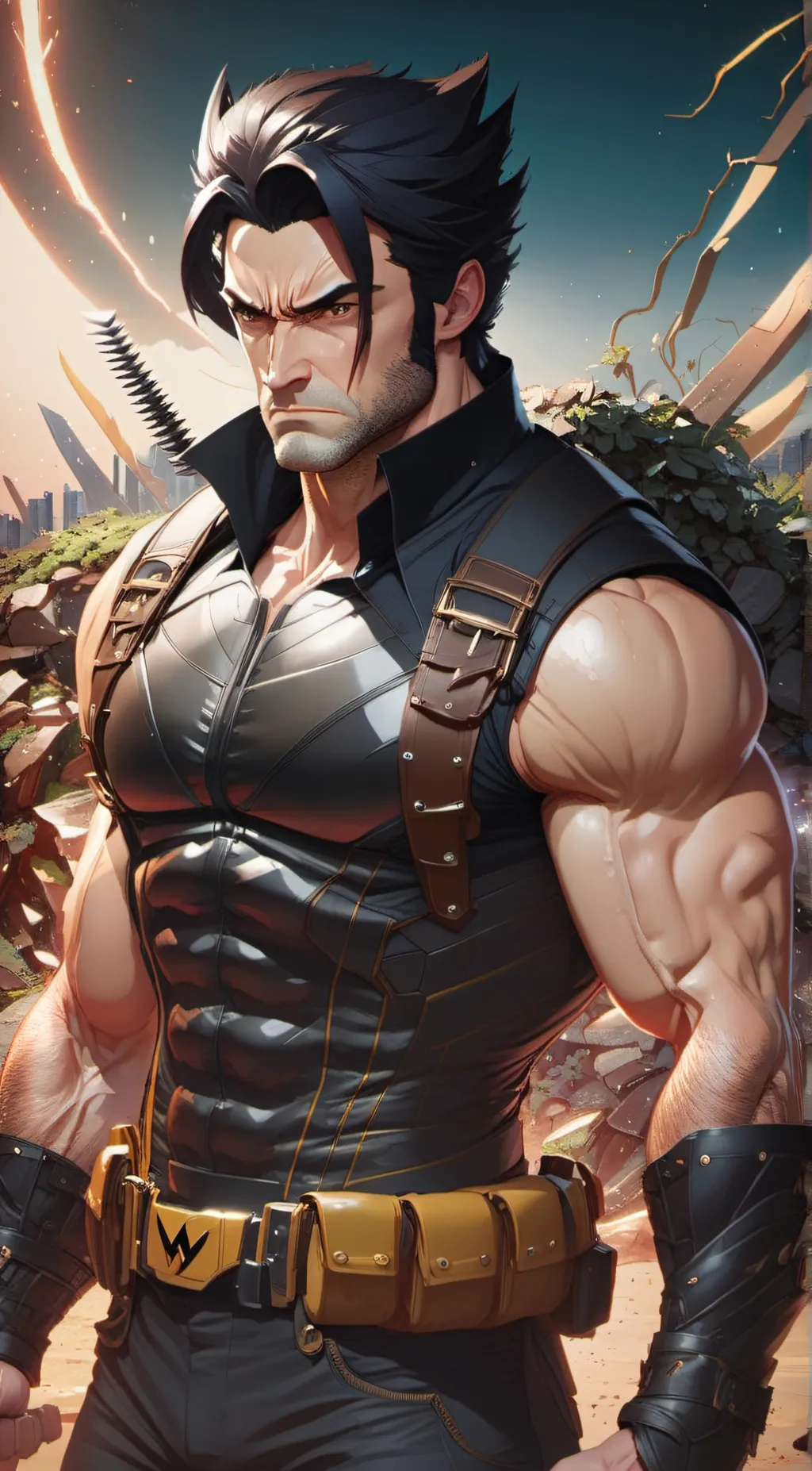 ai character: Logan Howlett  background