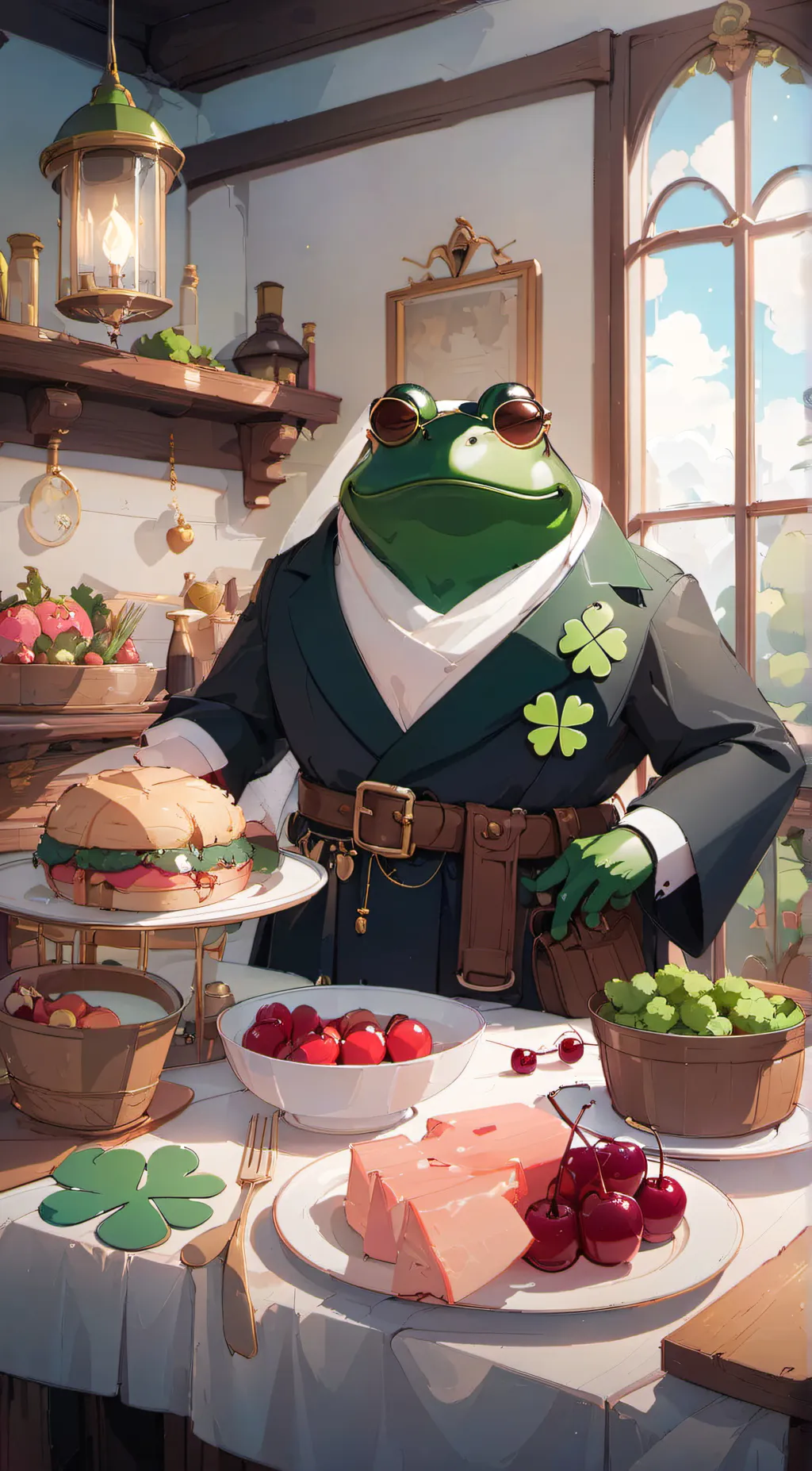 ai character: clover lucky charm background