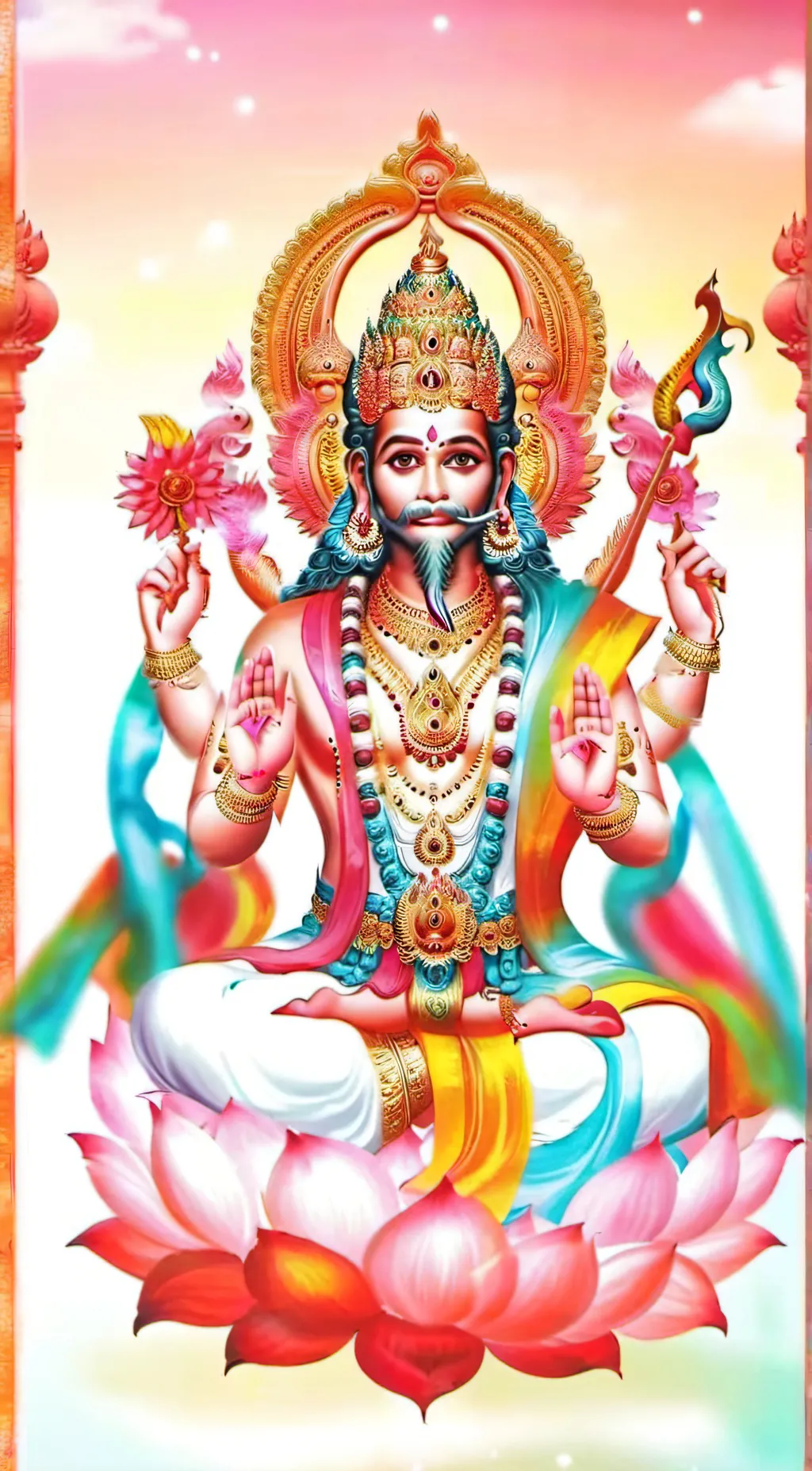ai character: Lord Brahma  background