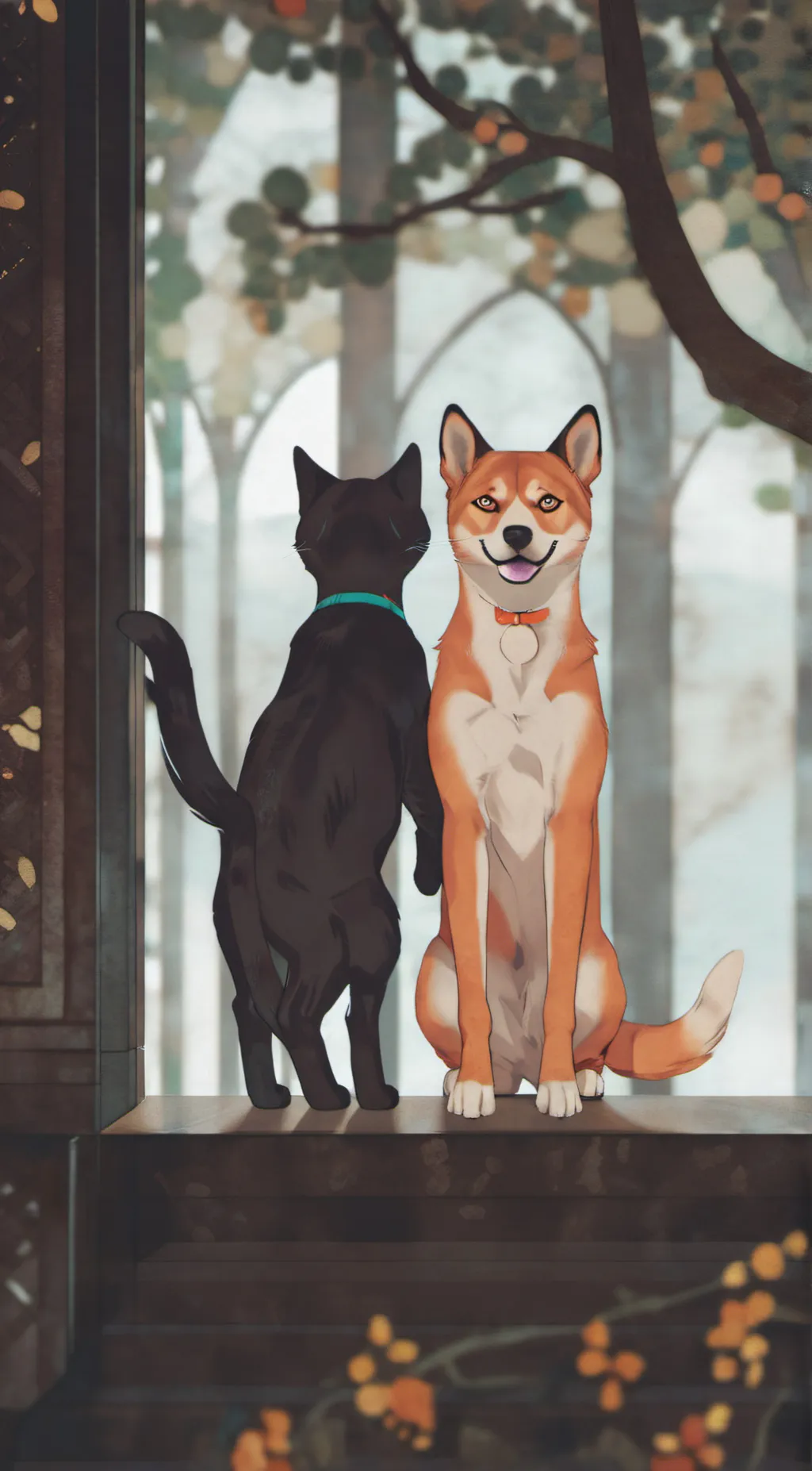 ai character: Smilling critters background