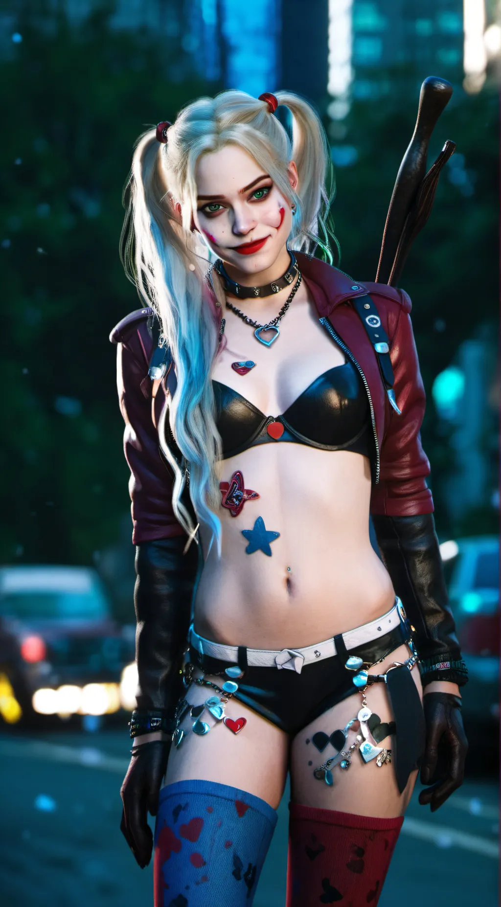 ai character: Harley Quinn  background