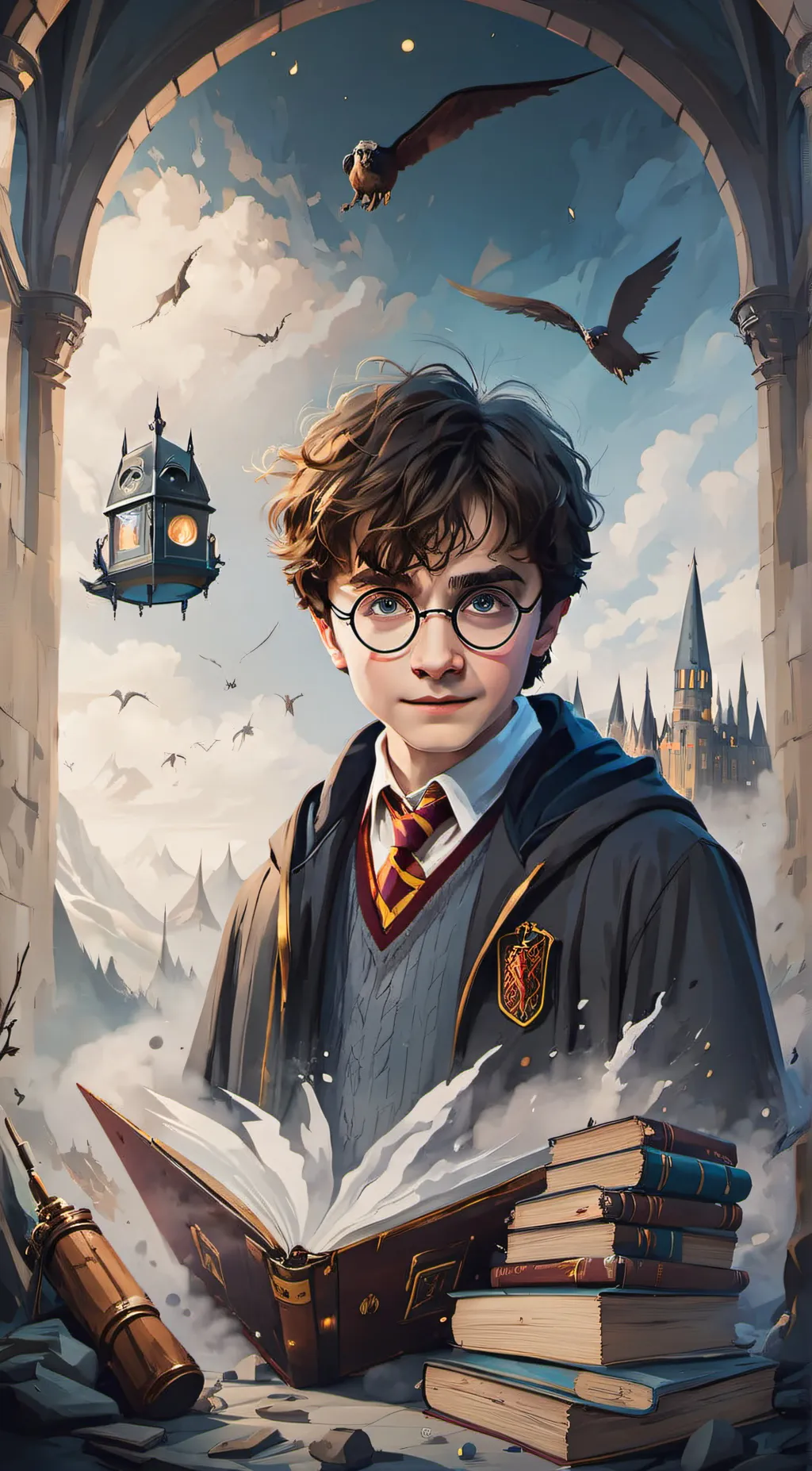 ai character: Harry Potter  background