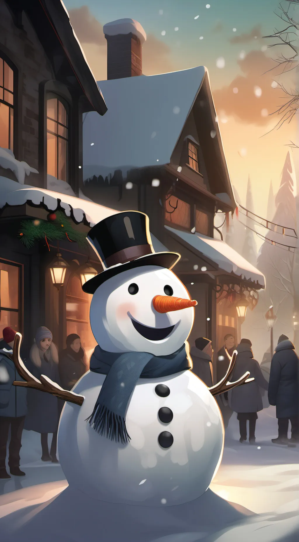 ai character: Snowfall background