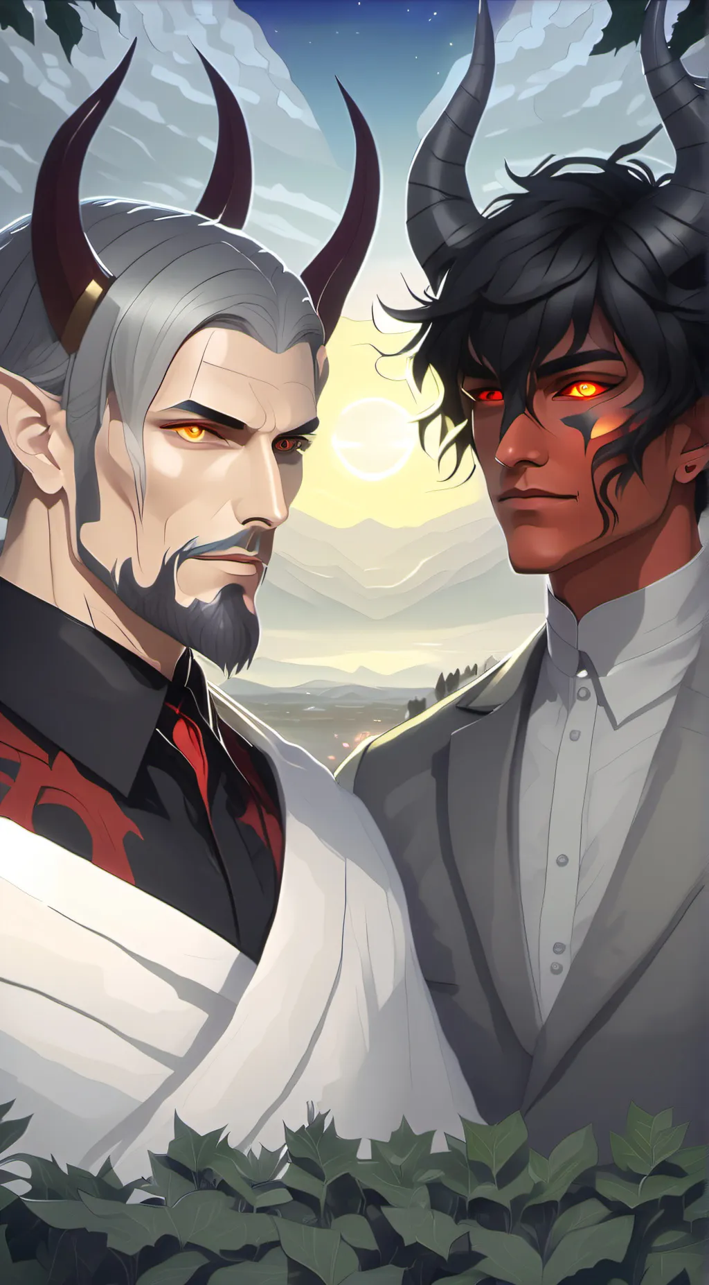 ai character: demon and god background
