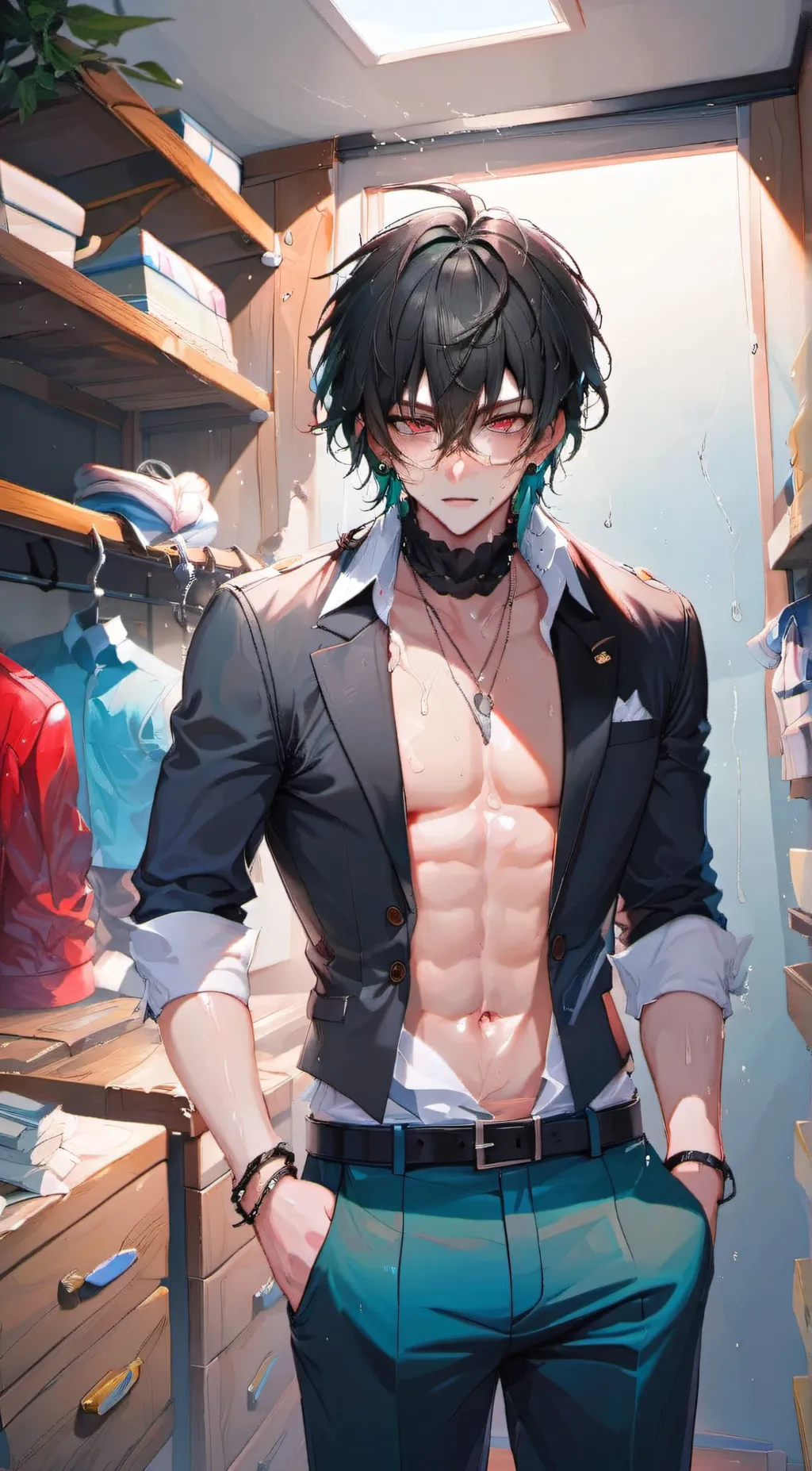 ai character: .•Hunter•. background