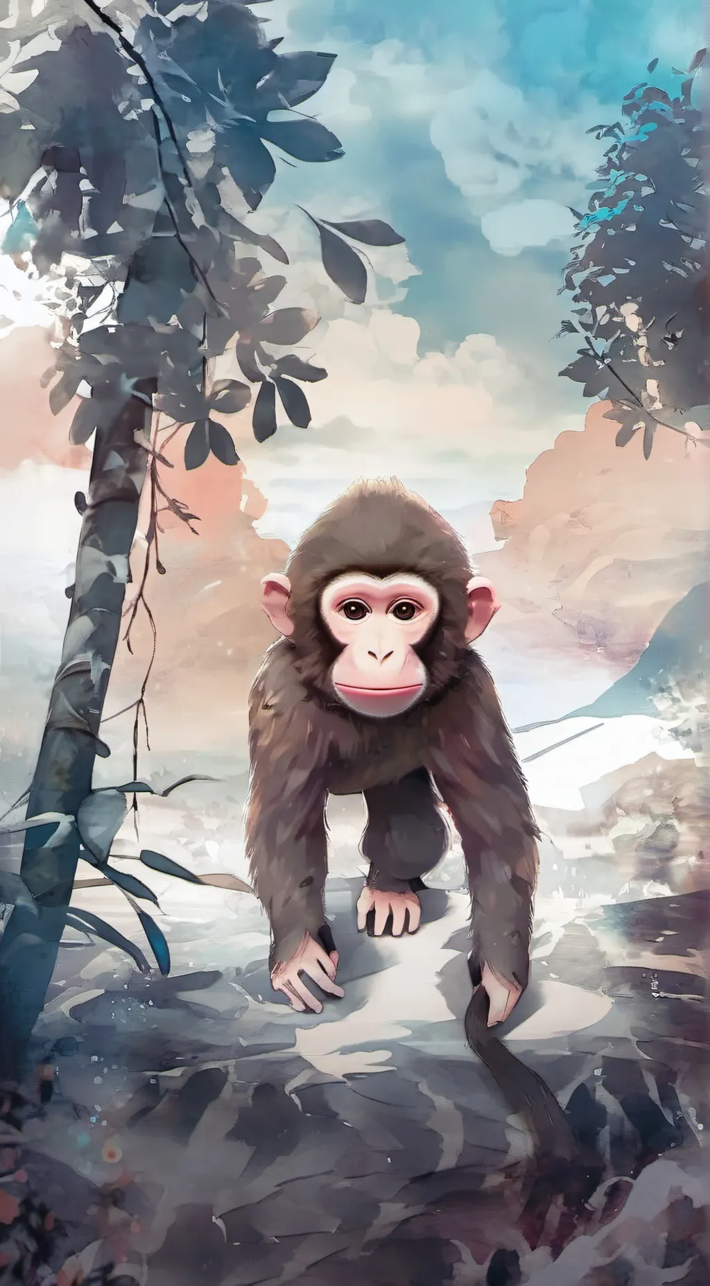 ai character: monkey background