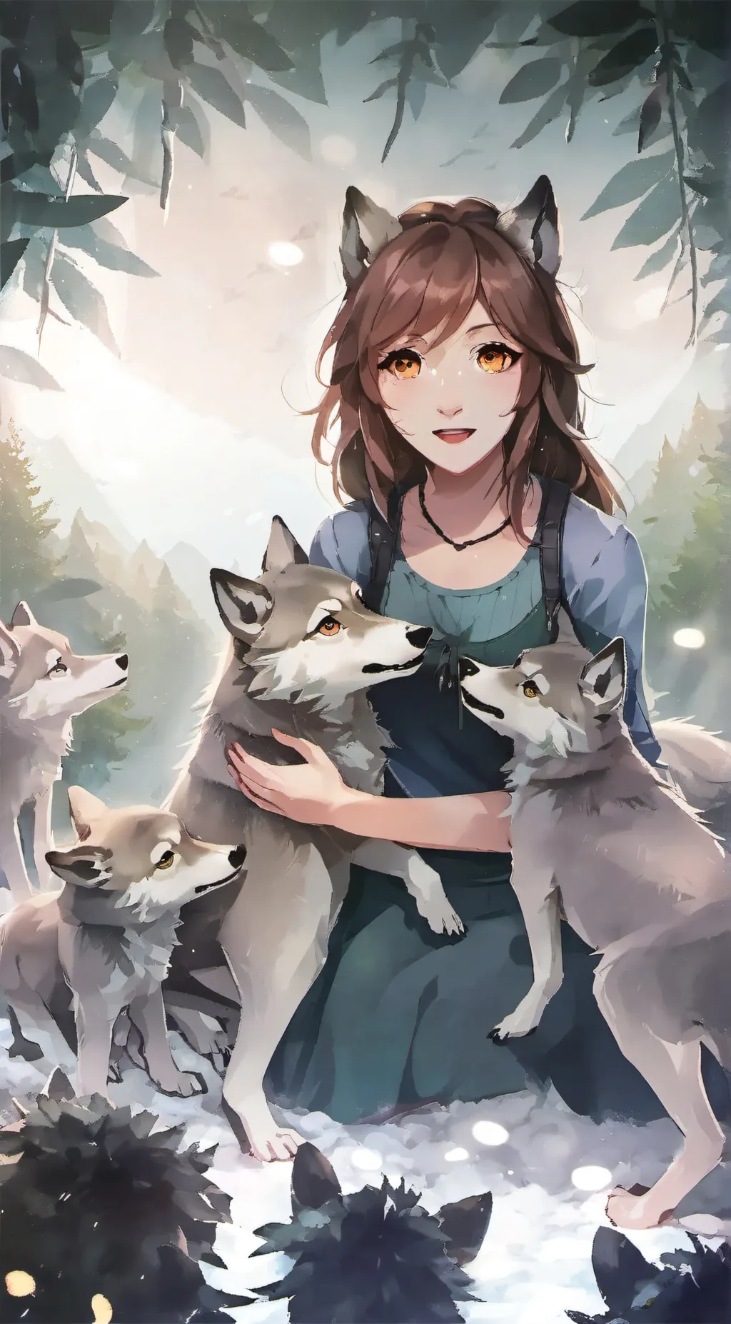 ai character: Winter  background