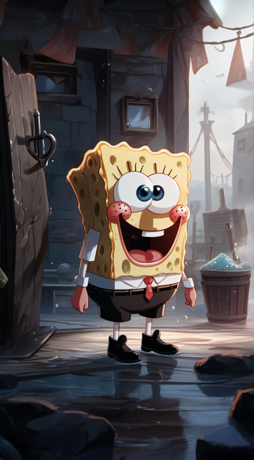 ai character: Spongewithplankton background