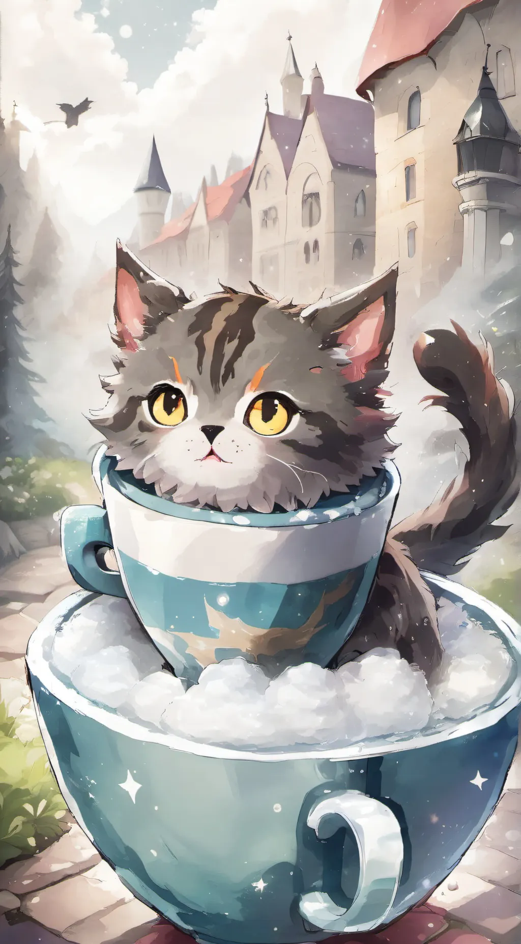 ai character: Harry Potter cat background