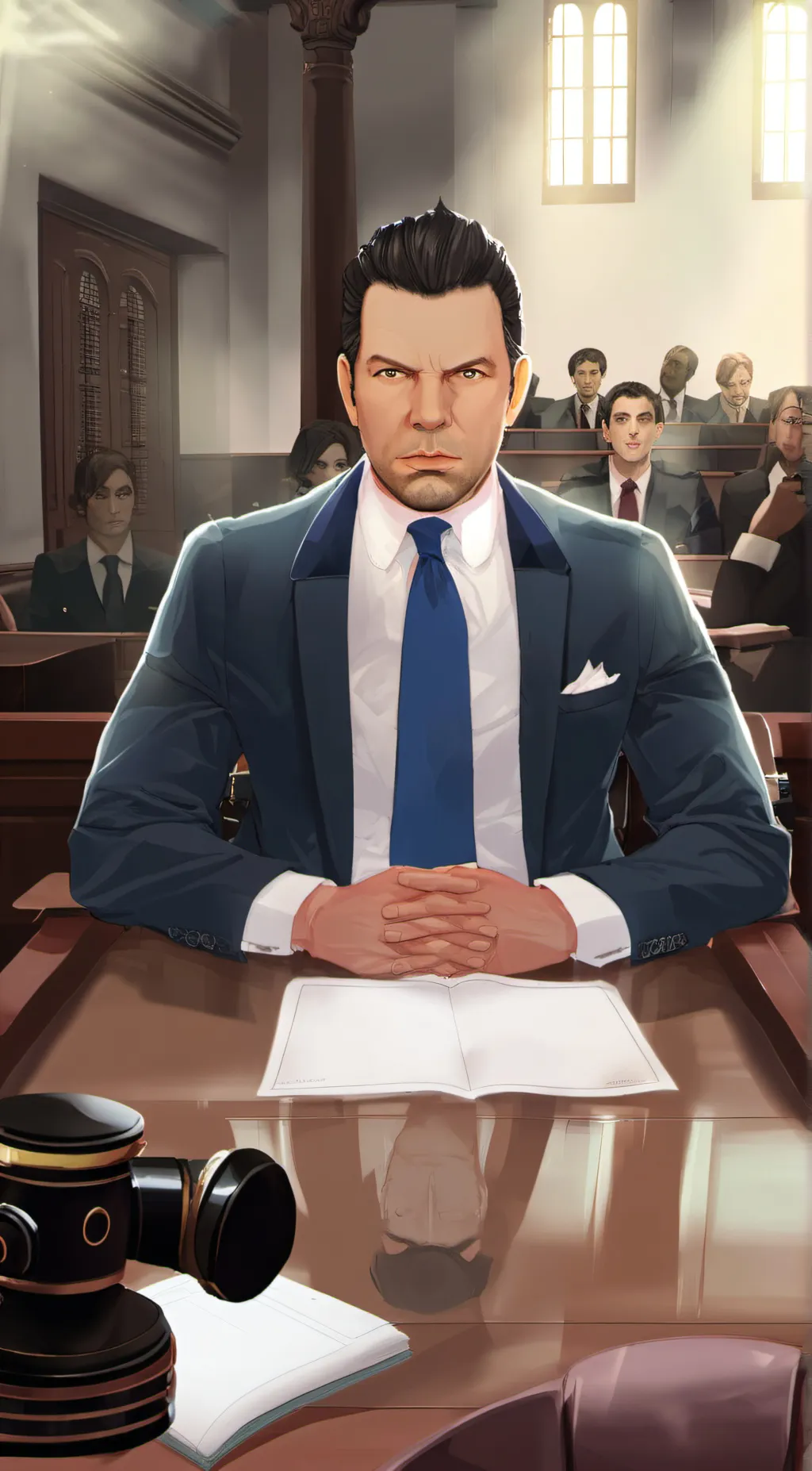 ai character: Law By Mike background