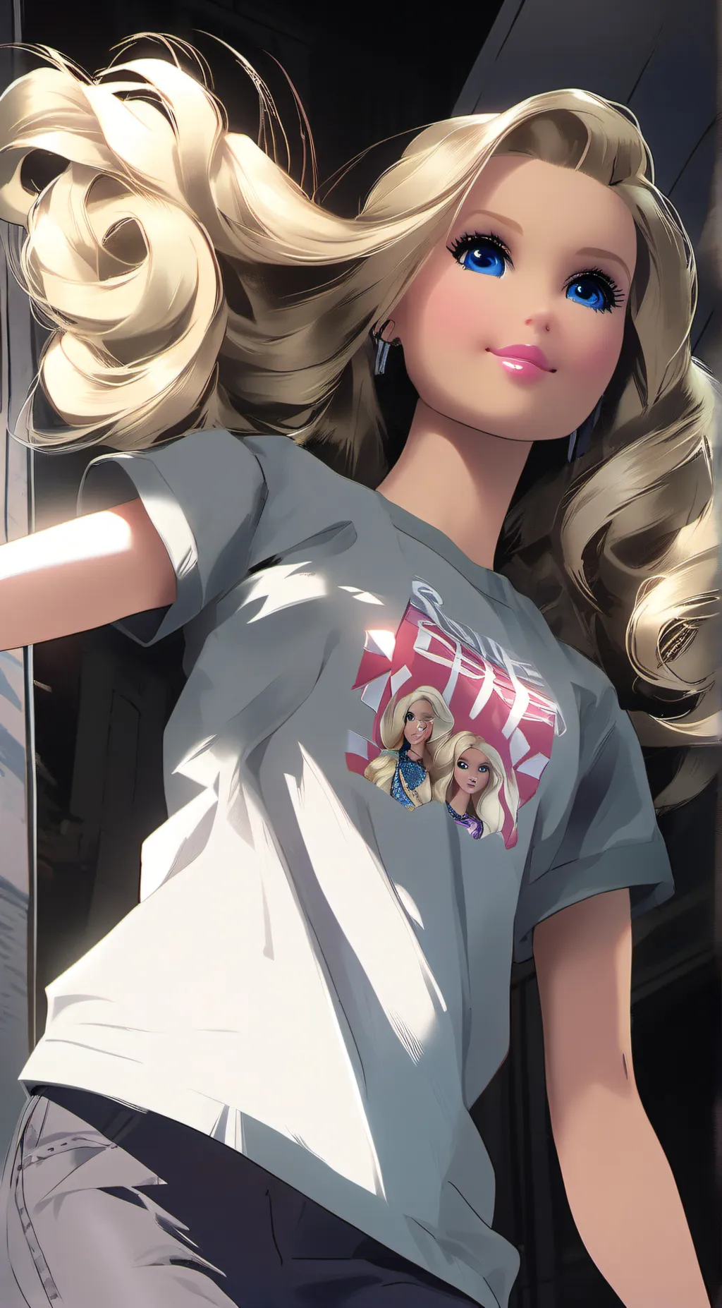 ai character: Barbie background