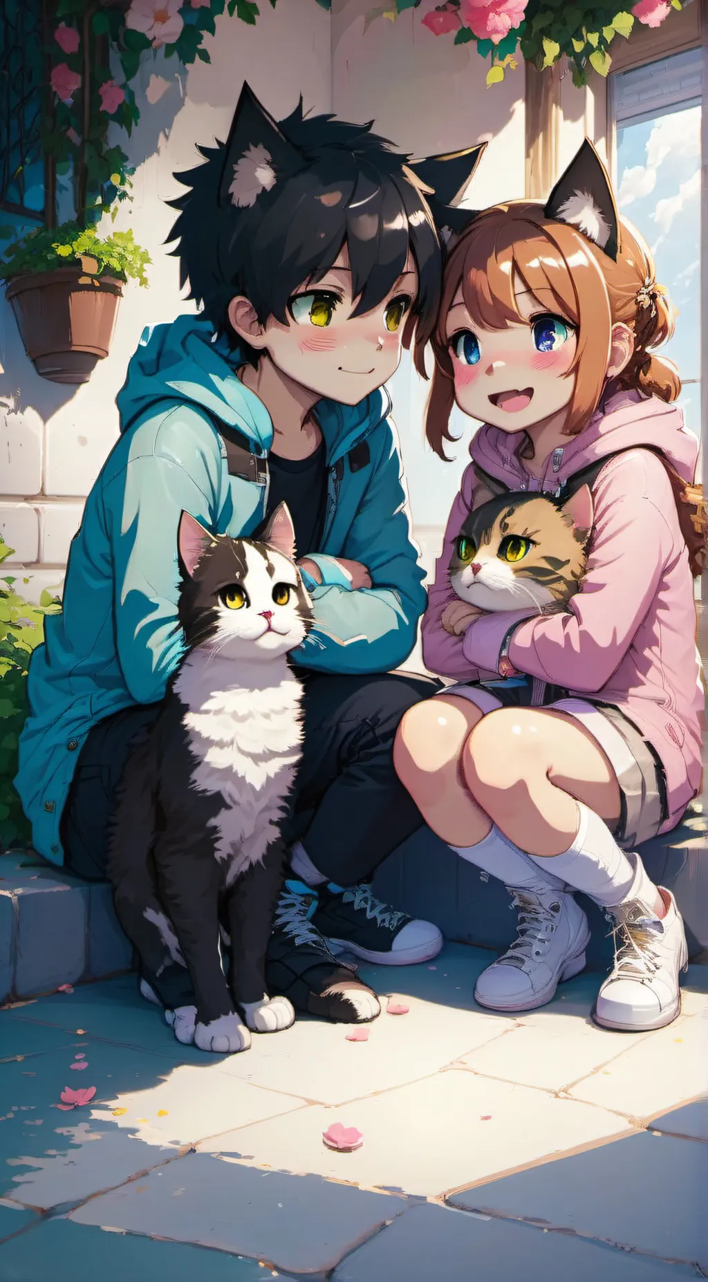 ai character: neko guest & neko  background