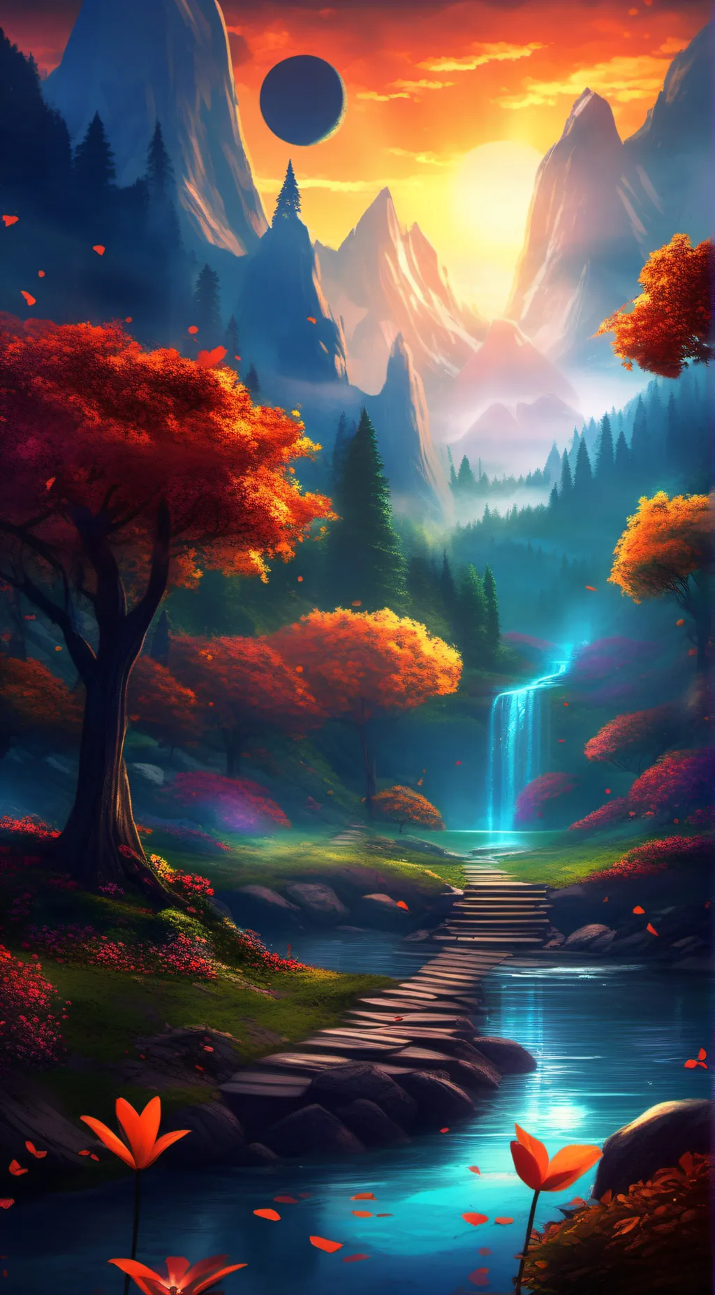 ai character: Sun and Moon background