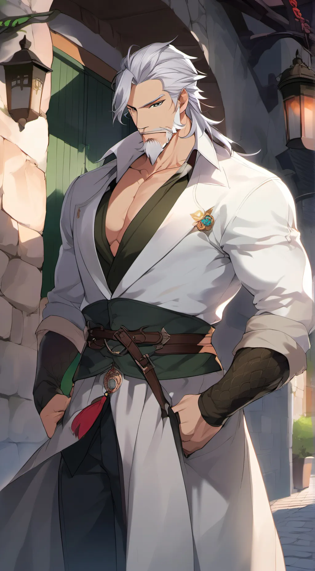 ai character: mysterious man background