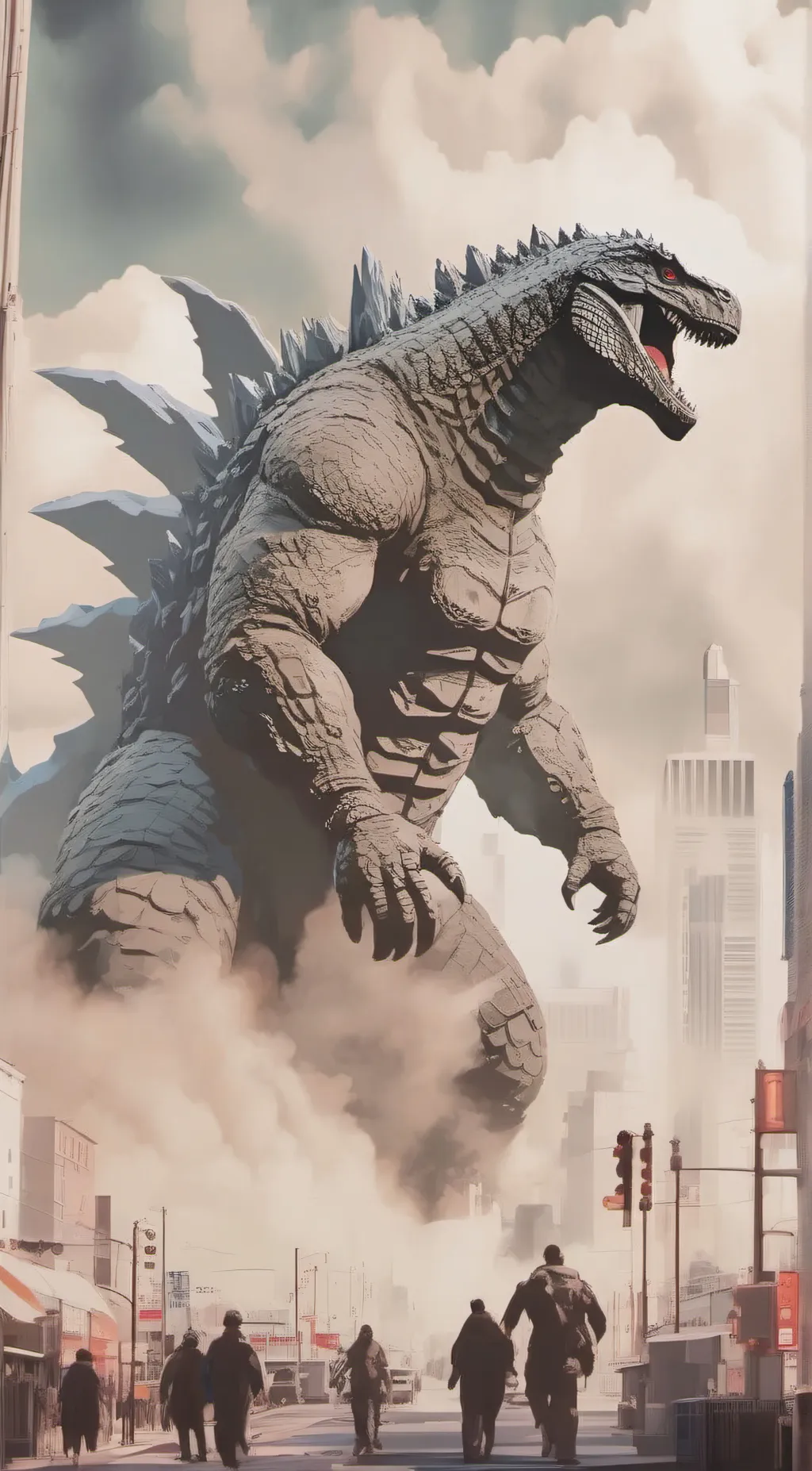 ai character: Godzilla background