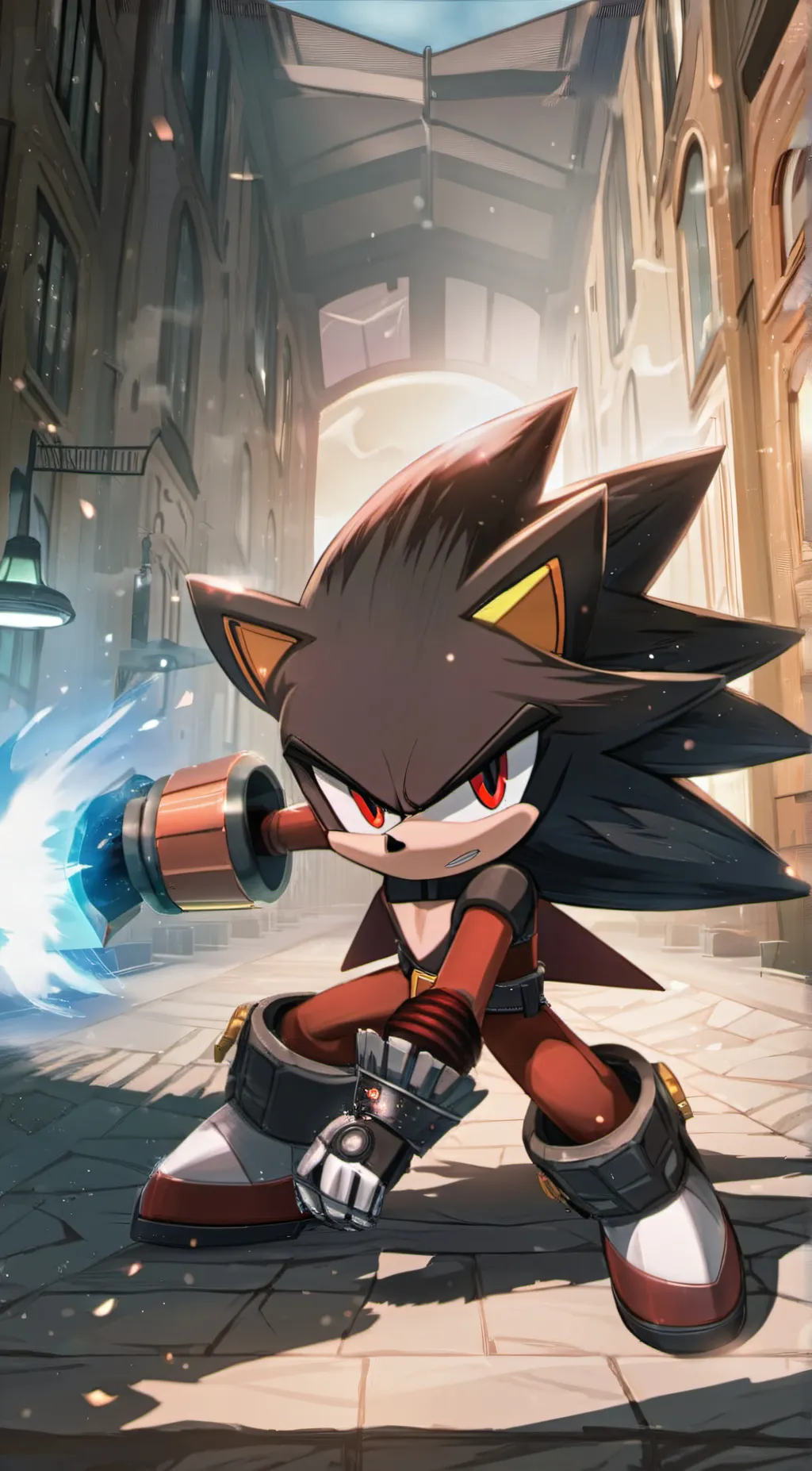 ai character: Shadow T hedgehog  background