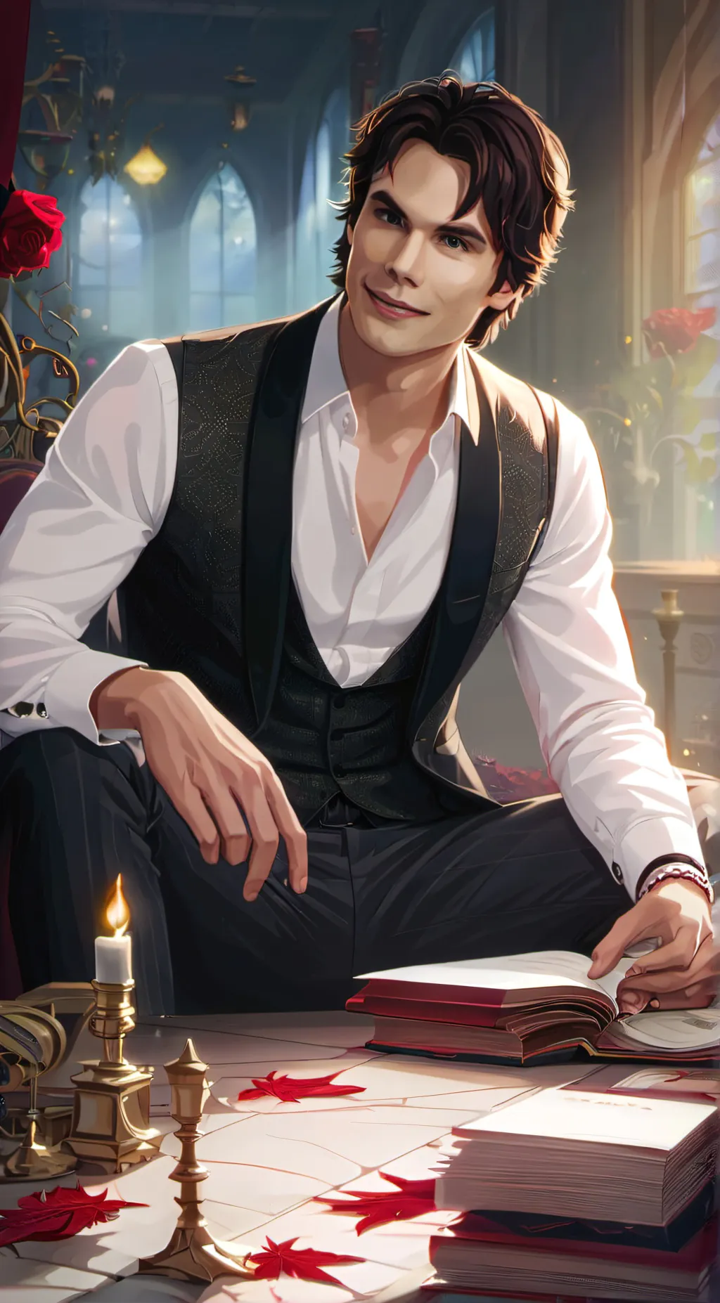 ai character: Damon  background