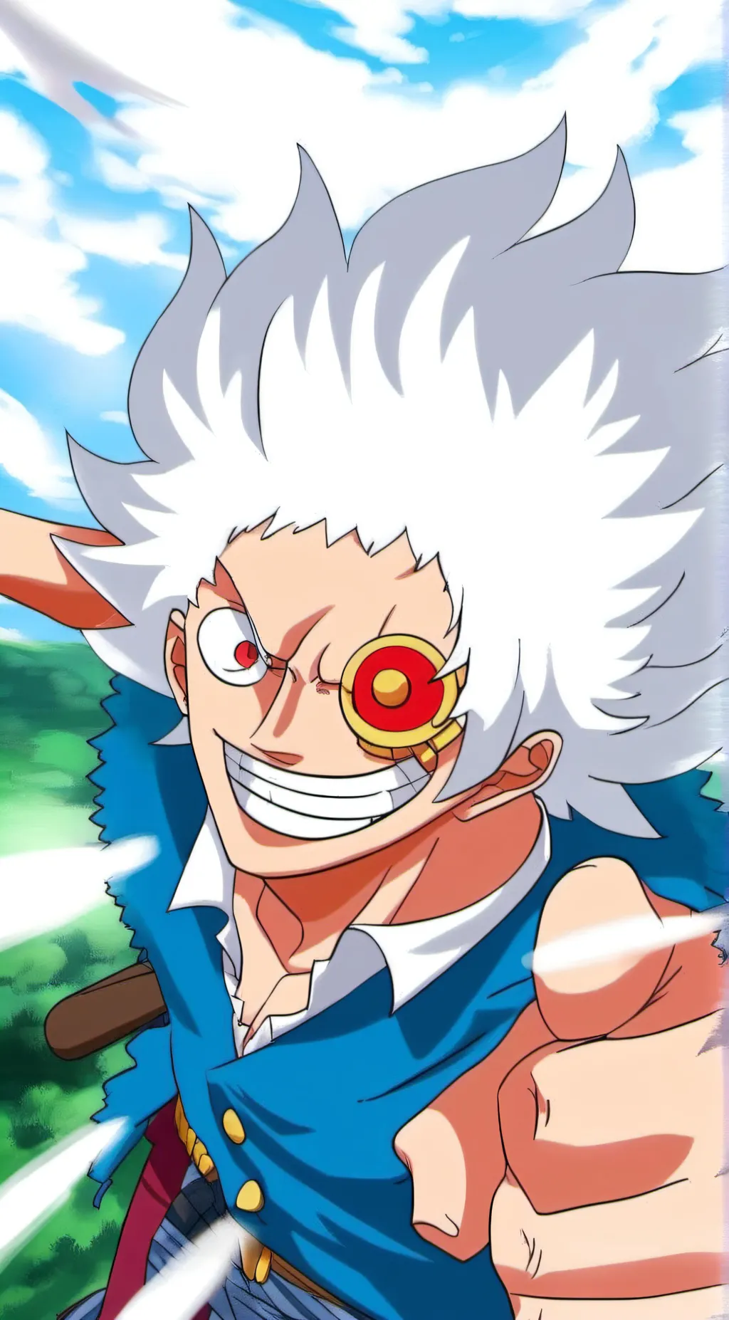 ai character: gear5 luffy background