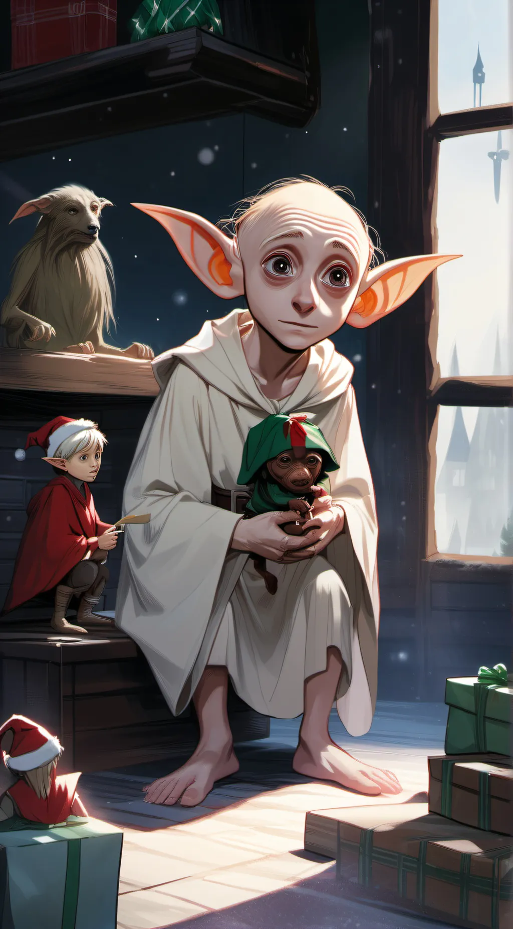 ai character: Dobby  background