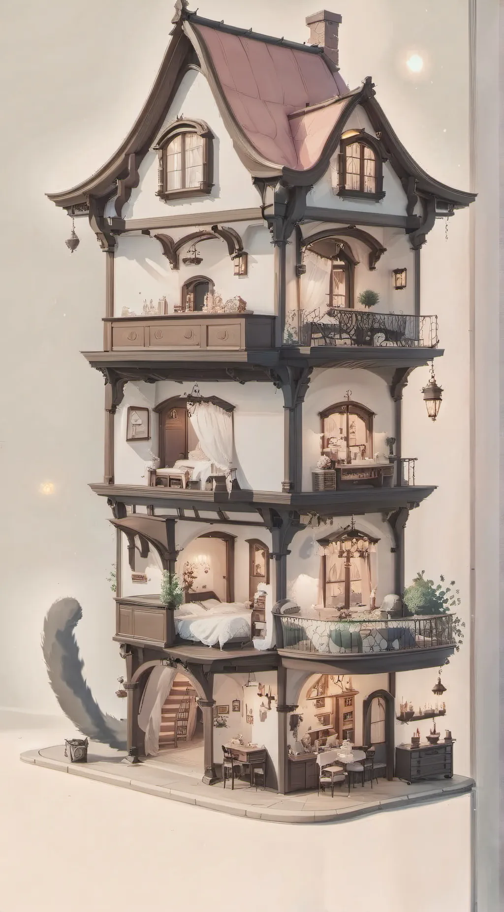 ai character: Gabby's dollhouse background