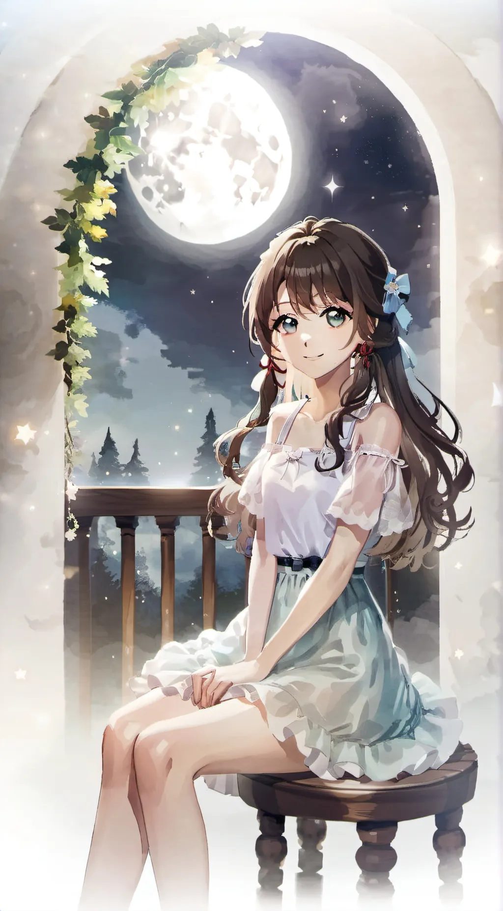 ai character: moon (from tadc)  background