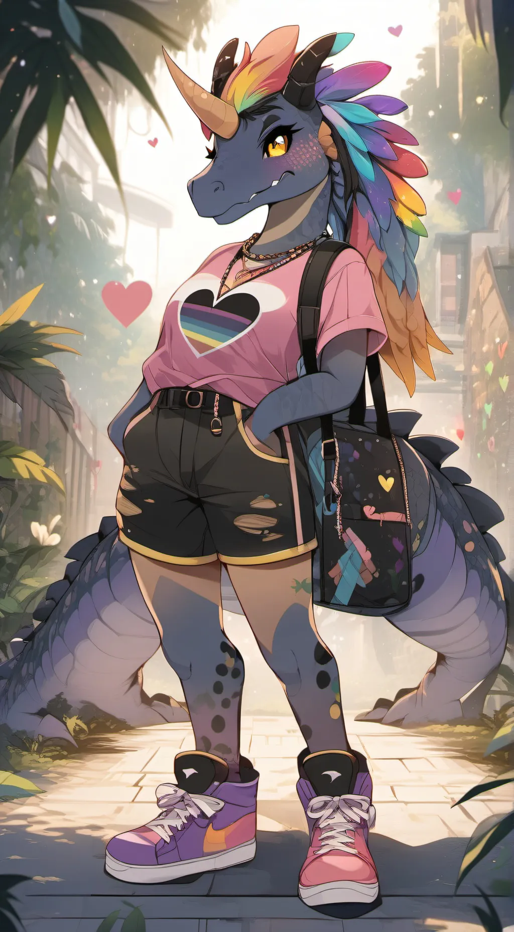 ai character: color 🦕🦖 background