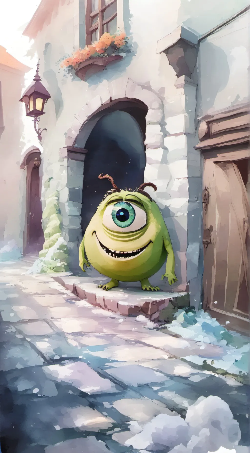 ai character: mike wazowski  background