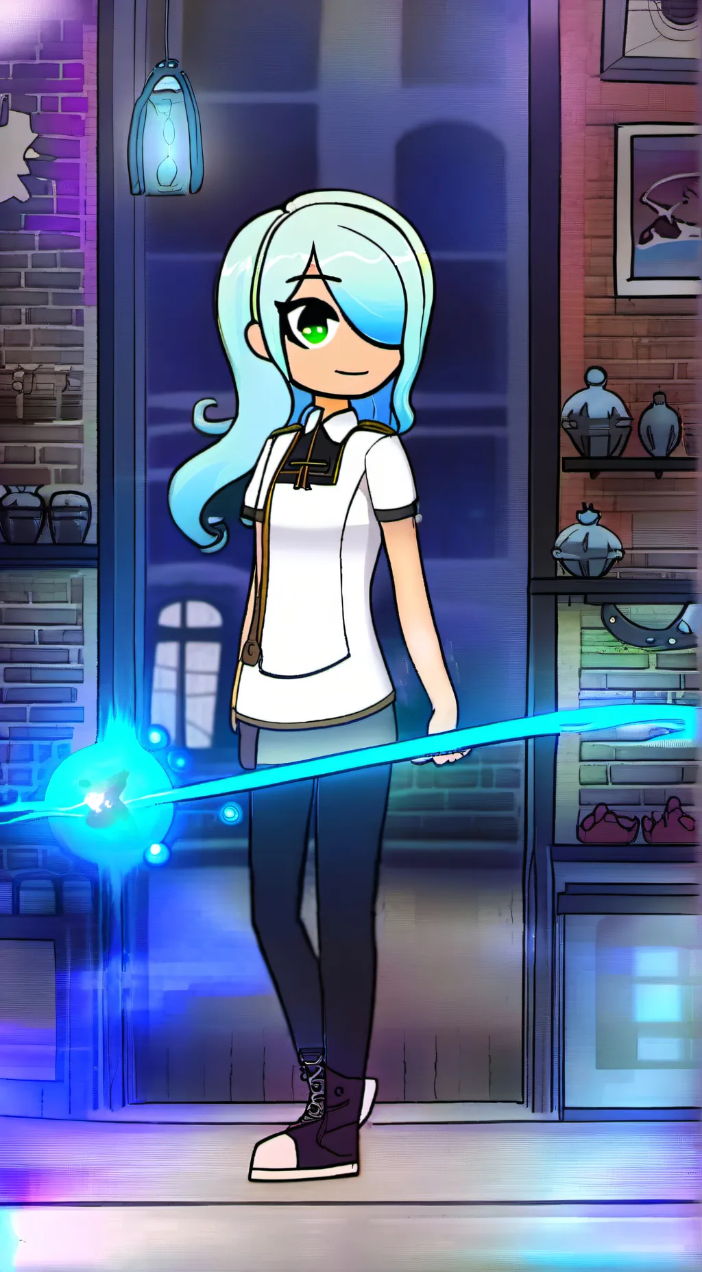 ai character: Snowflake  background