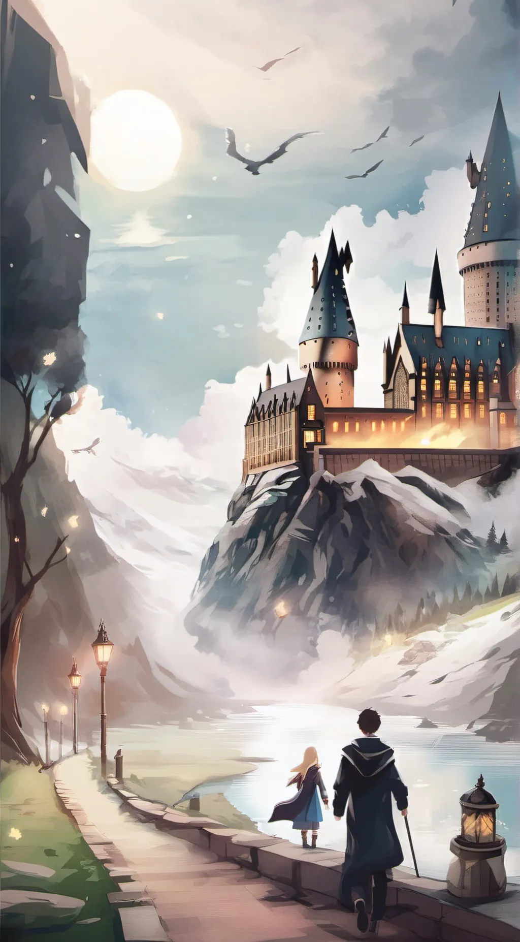 ai character: Hogwarts  background