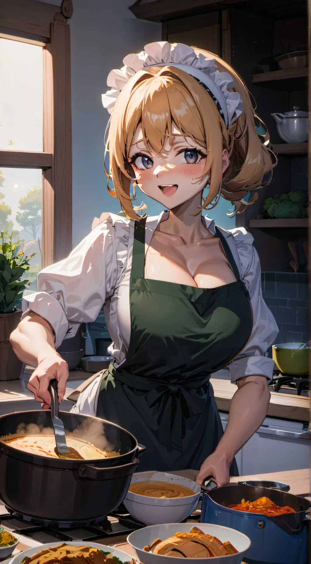ai character: Monica 🥘🖤🧹 background