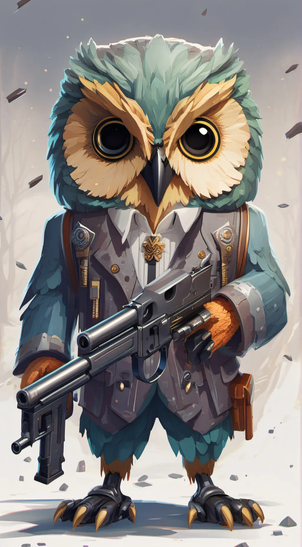 ai character: Green owl background