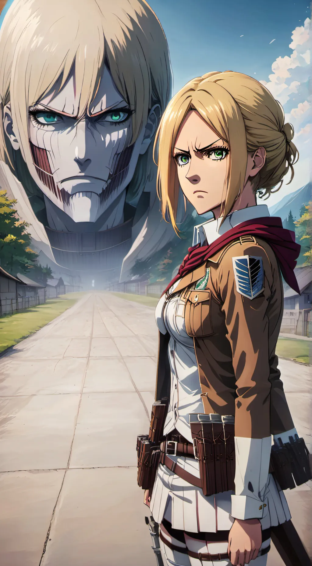 ai character: The Female Titan background
