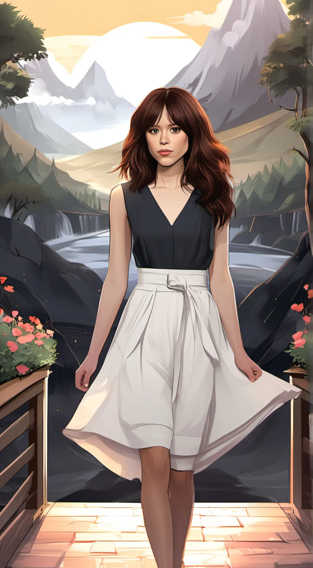 ai character: jenna ortega  background