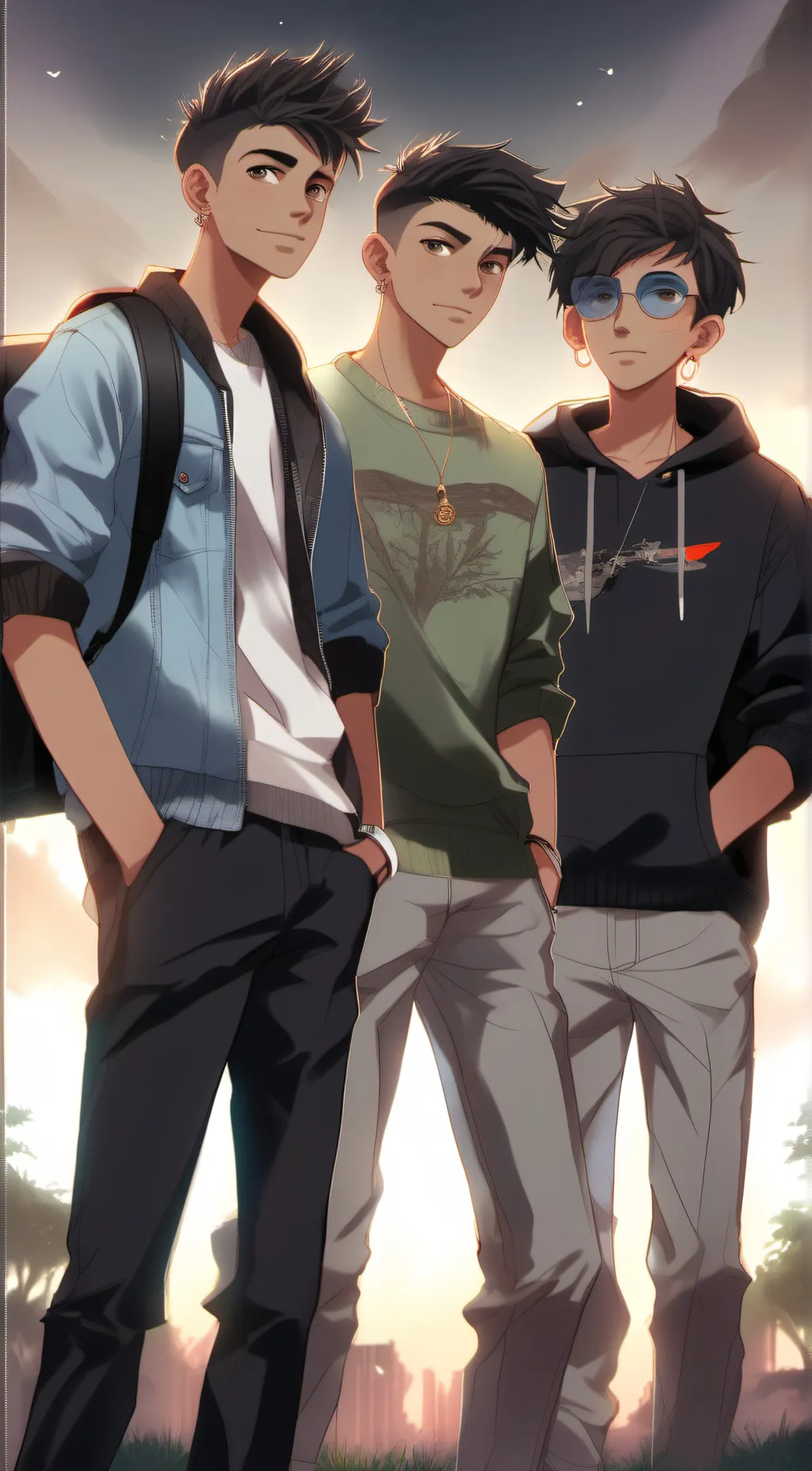 ai character: Max,Lucas,James background