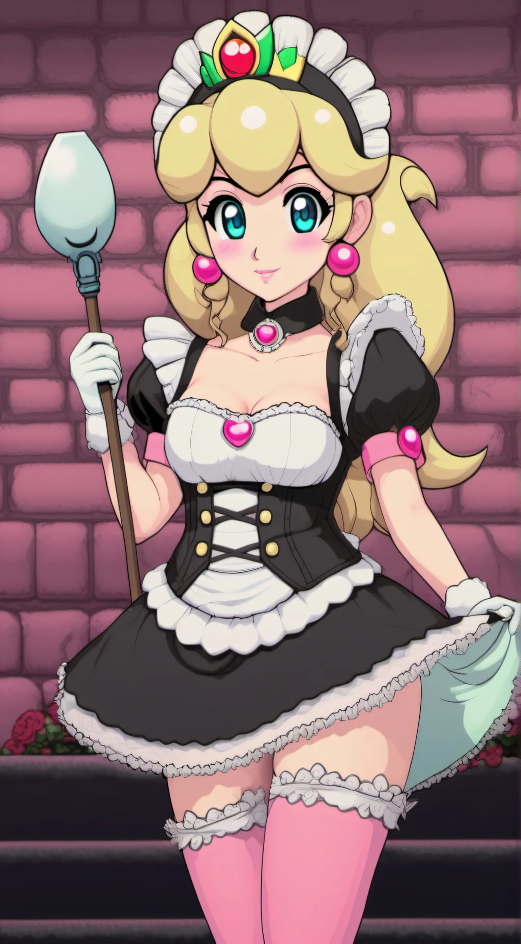 ai character: Peach background