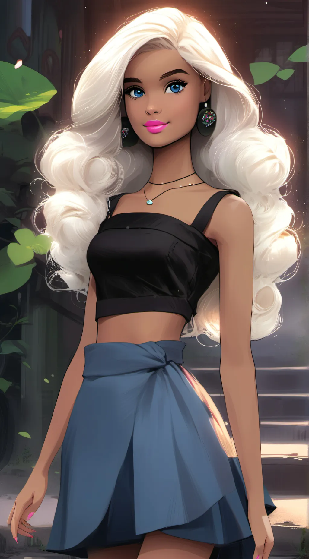 ai character: Barbie background