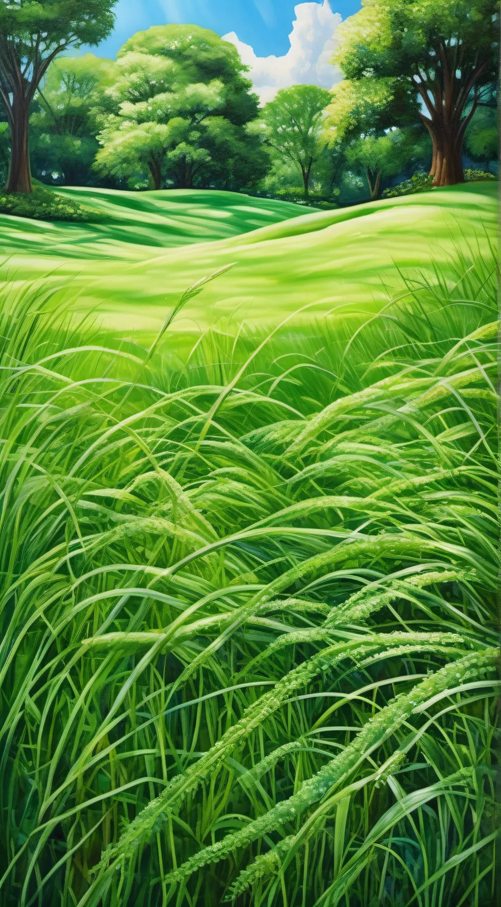 ai character: Grass background