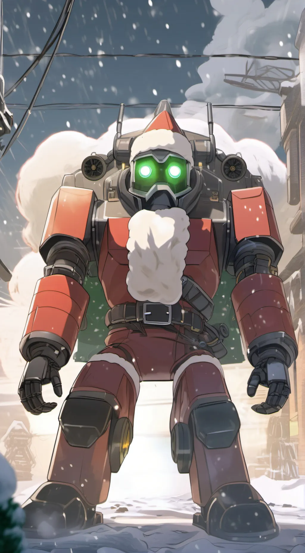 ai character: Mecha Claus background