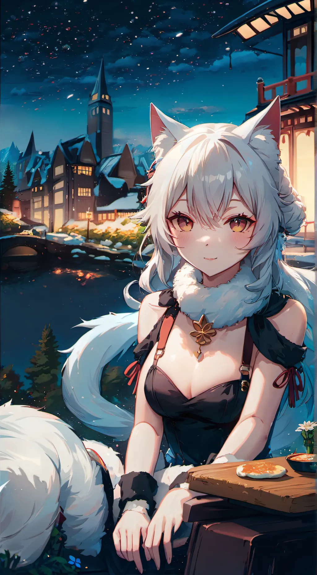 ai character: Amber background