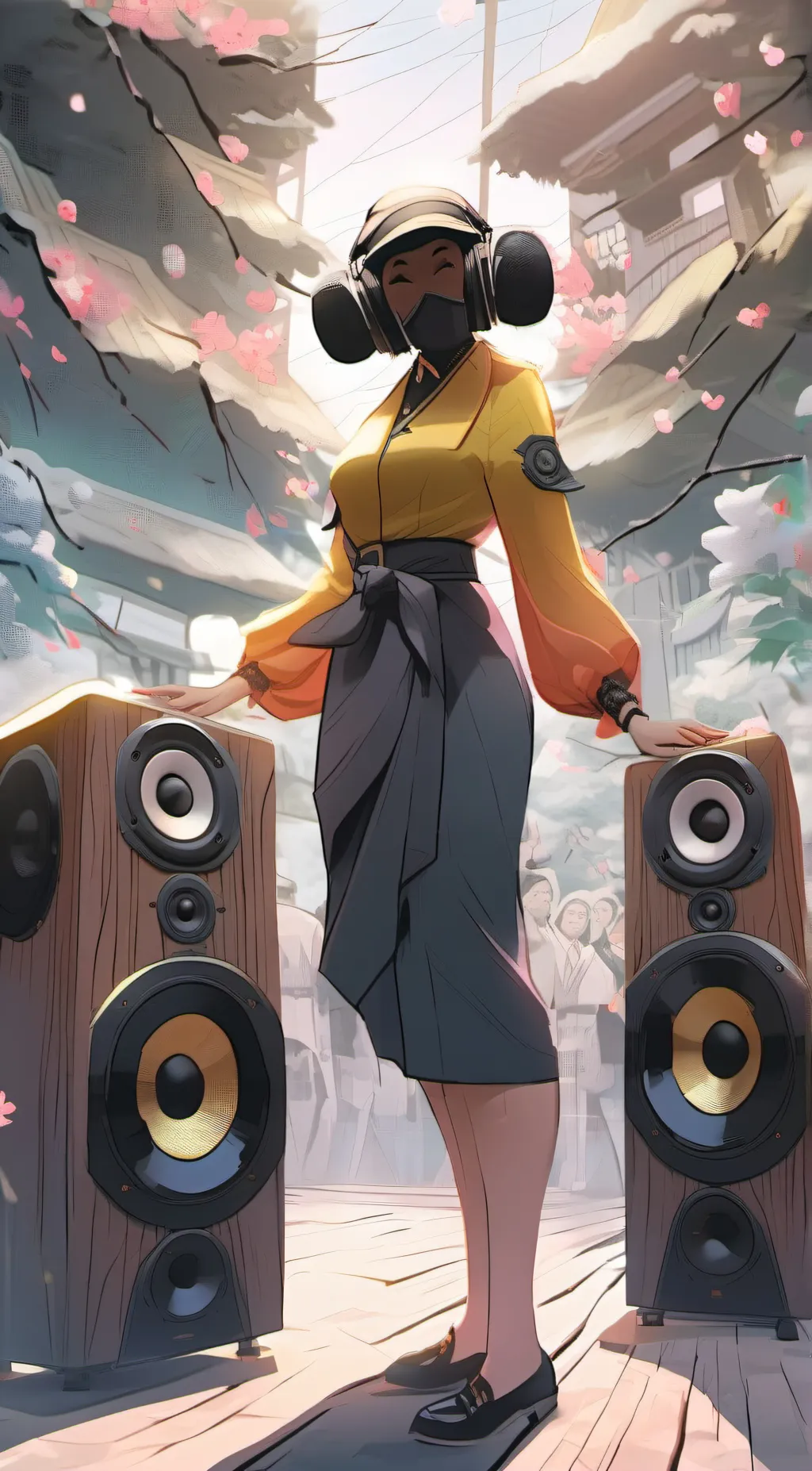 ai character: Sexy speaker woman background