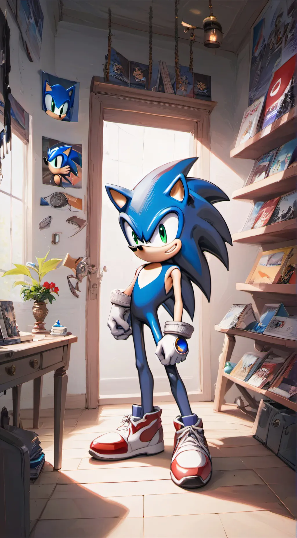 ai character: sonic  background