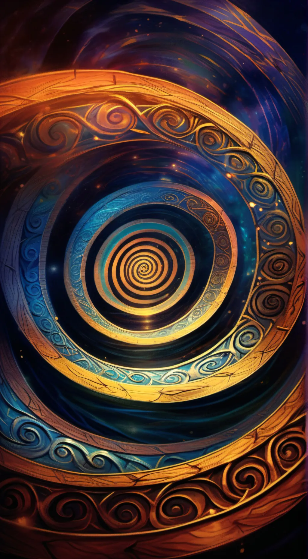 ai character: Hypnotic spiral background