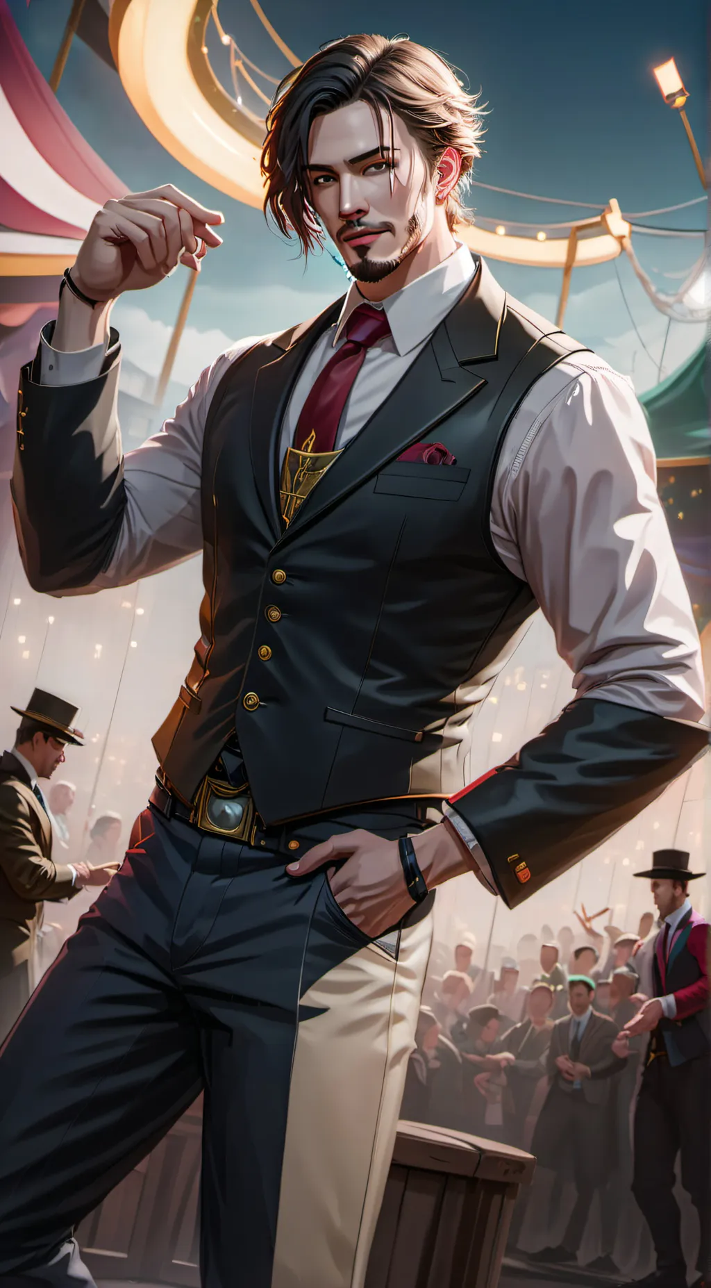 ai character: amazing circus background