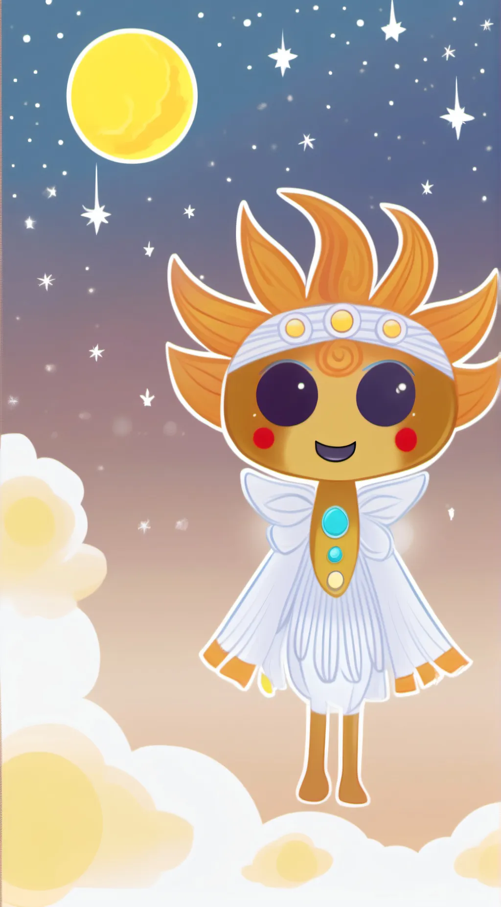 ai character: sun  background