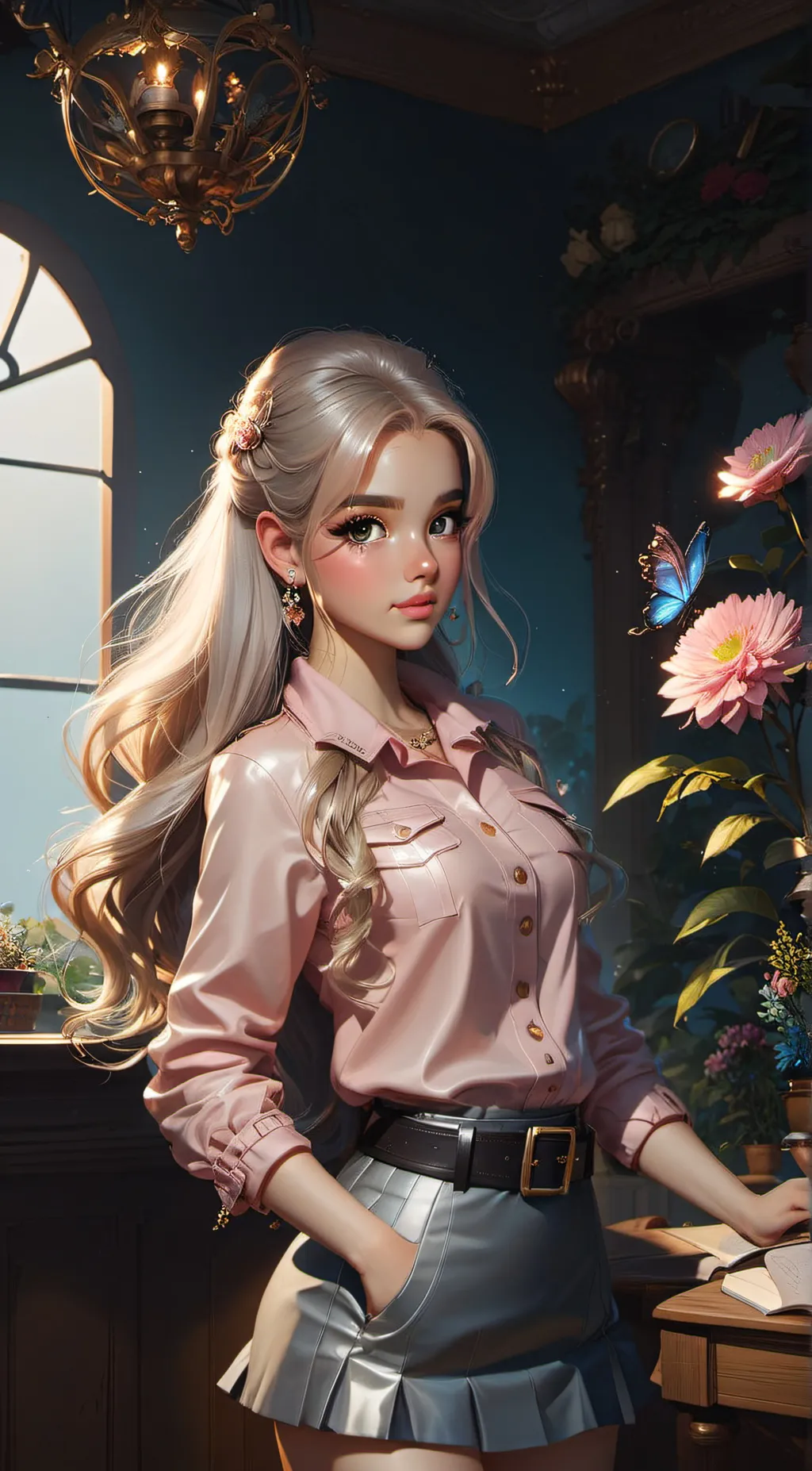 ai character: Oliva  background