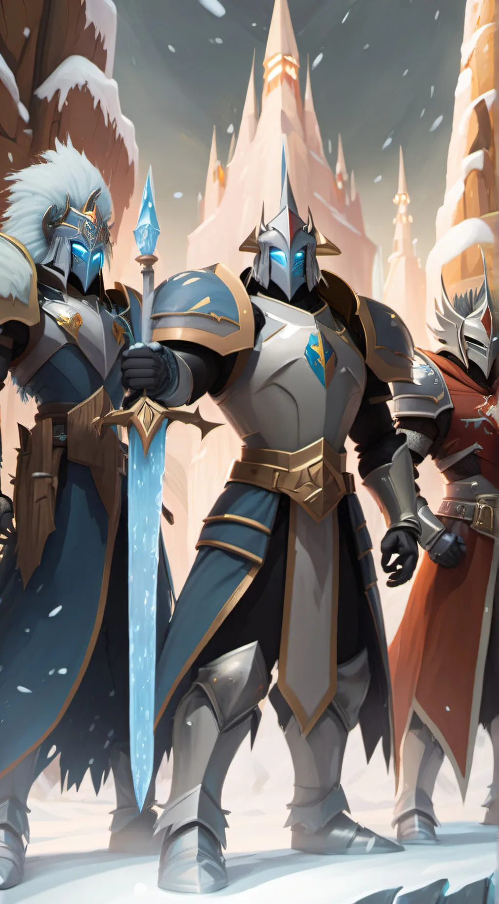 ai character: gormiti of ice background