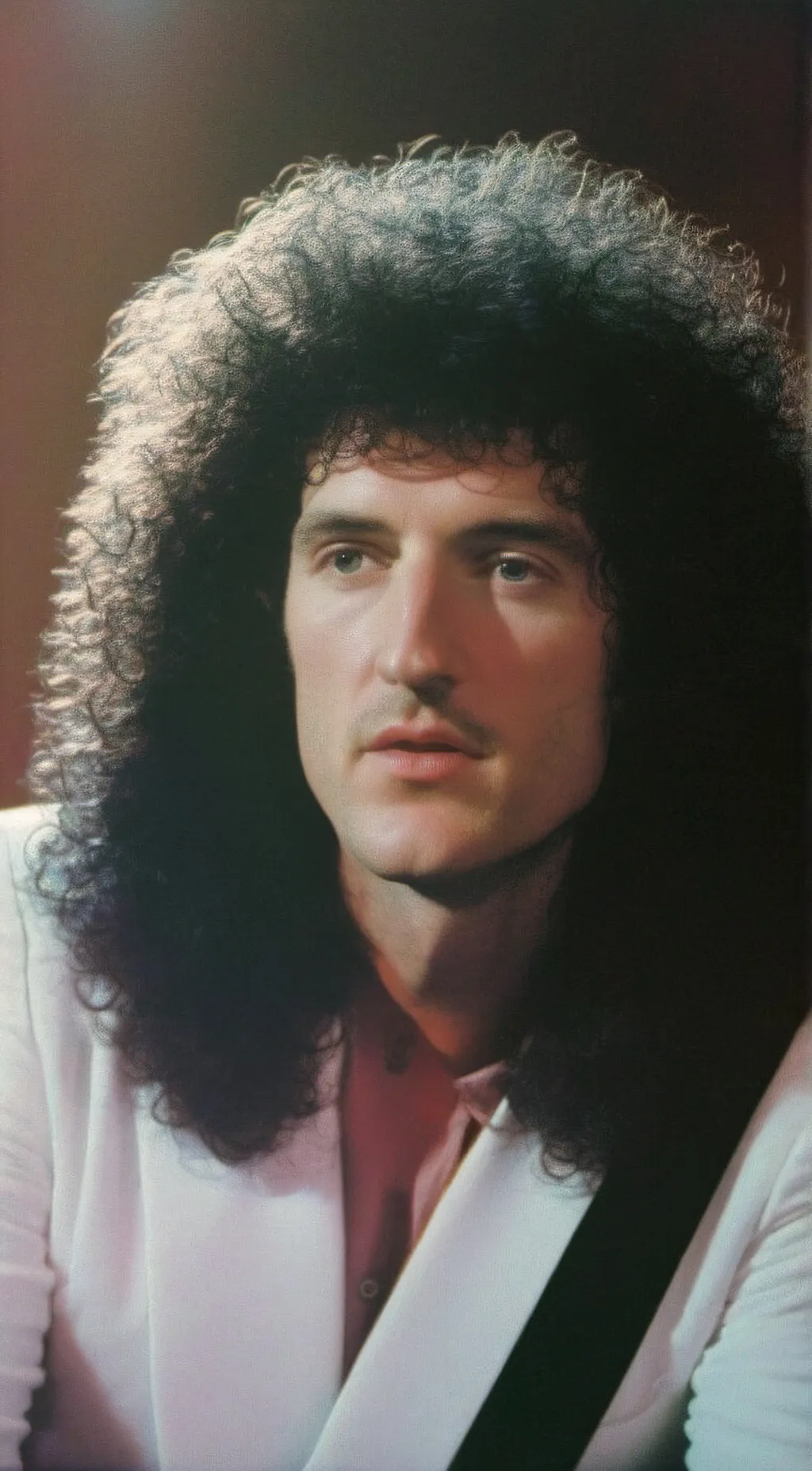 ai character: Brian May  background